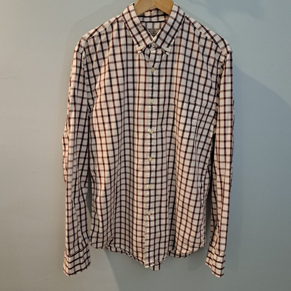 J. Crew men's large long sleeve button down plaid shirt
